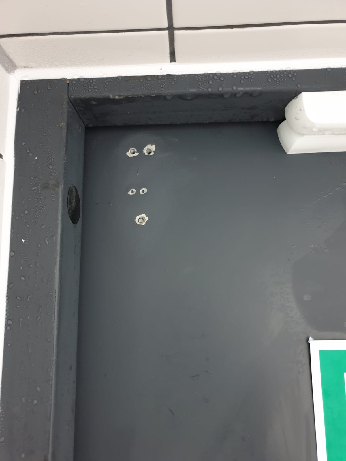 Fire exit door damage
